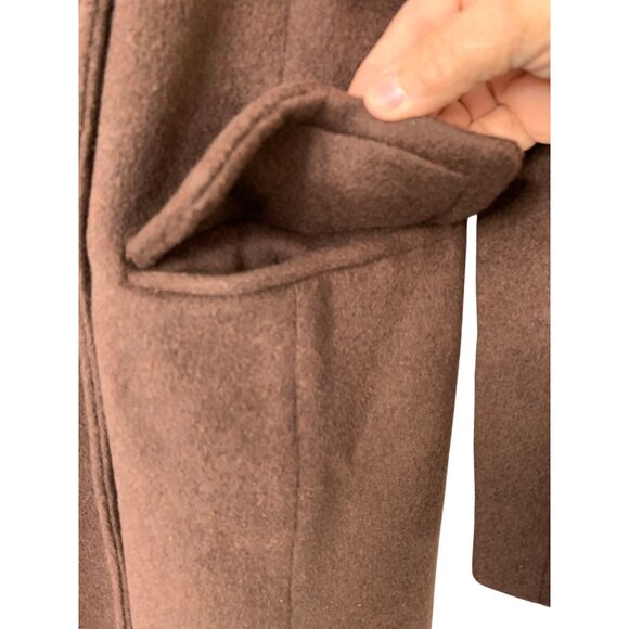 Avec Les Filles Double Breasted Brown Midi Trench Coat S Wool Blend RU10376 NWT - Picture 6 of 12